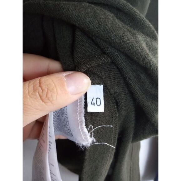 Hache  Italian Design Virgin Wool Blue, Brown Mock Neck Sweater size EU 40/Large - Picture 9 of 10